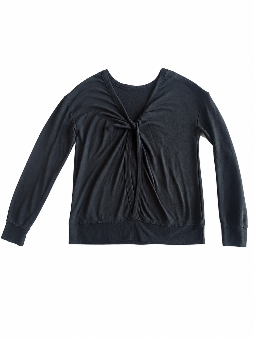 Billabong - Long Sleeve Charcoal Open Back Top - Relaxed Fit - Womens Small